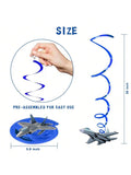 Airplane Pilot Birthday Hanging Swirl Decorations Fighter Jet Ceiling Decor