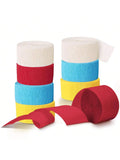 Carnival Circus Party Decorations 8 Rolls Red Blue Yellow Crepe Streamers