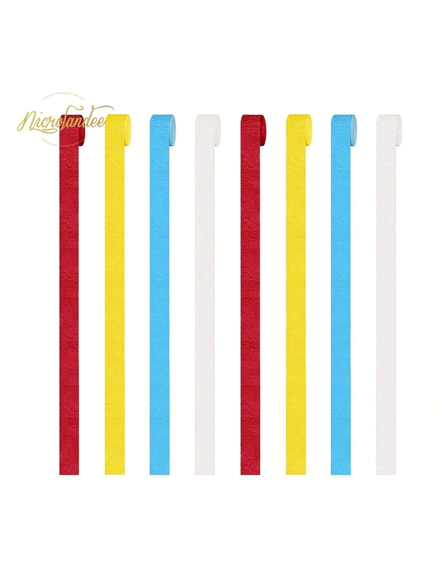 Carnival Circus Party Decorations 8 Rolls Red Blue Yellow Crepe Streamers