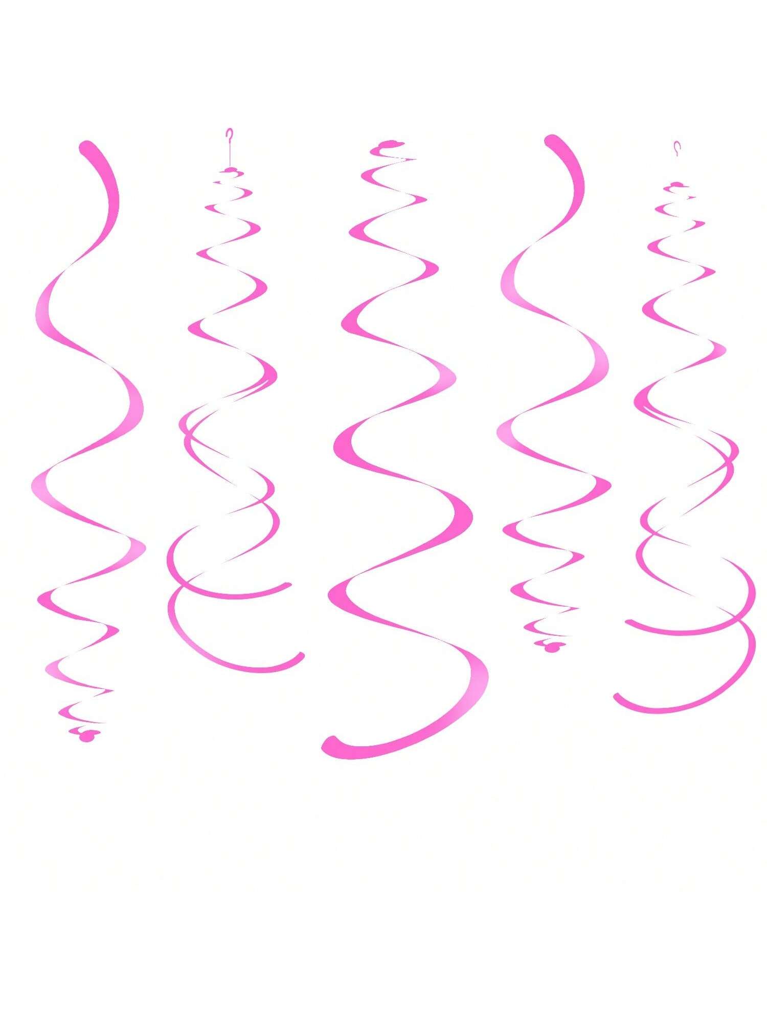 Hot Pink Party Hanging Swirl Decorations Plastic Streamer For Ceiling, Pack Of 28
