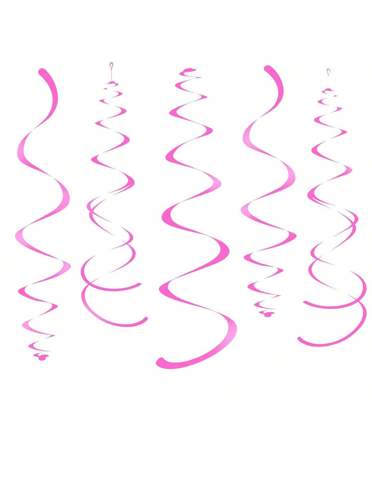 Hot Pink Party Hanging Swirl Decorations Plastic Streamer For Ceiling, Pack Of 28