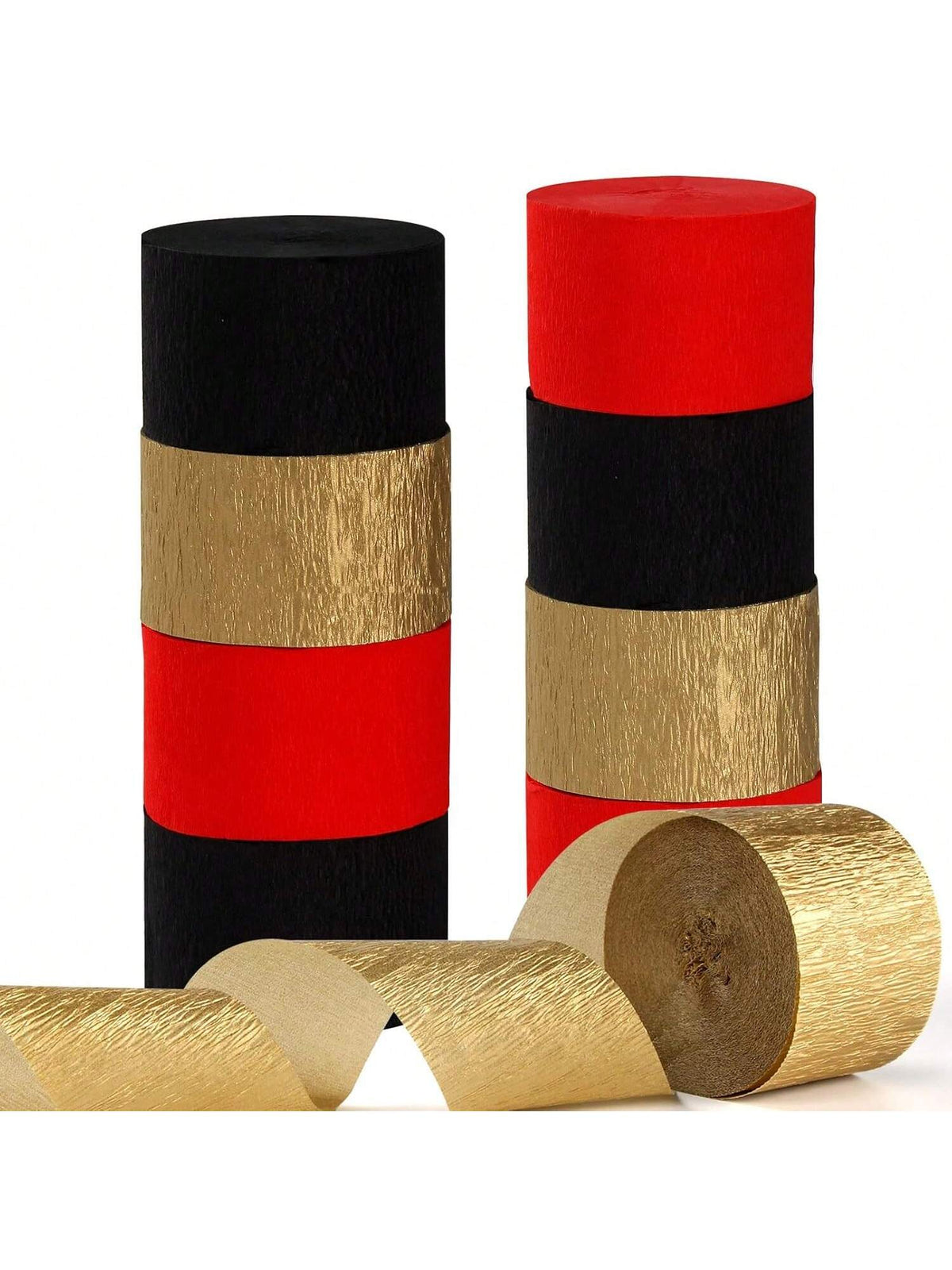9 Rolls Red Black Gold Casino Theme Party Streamers Decorations