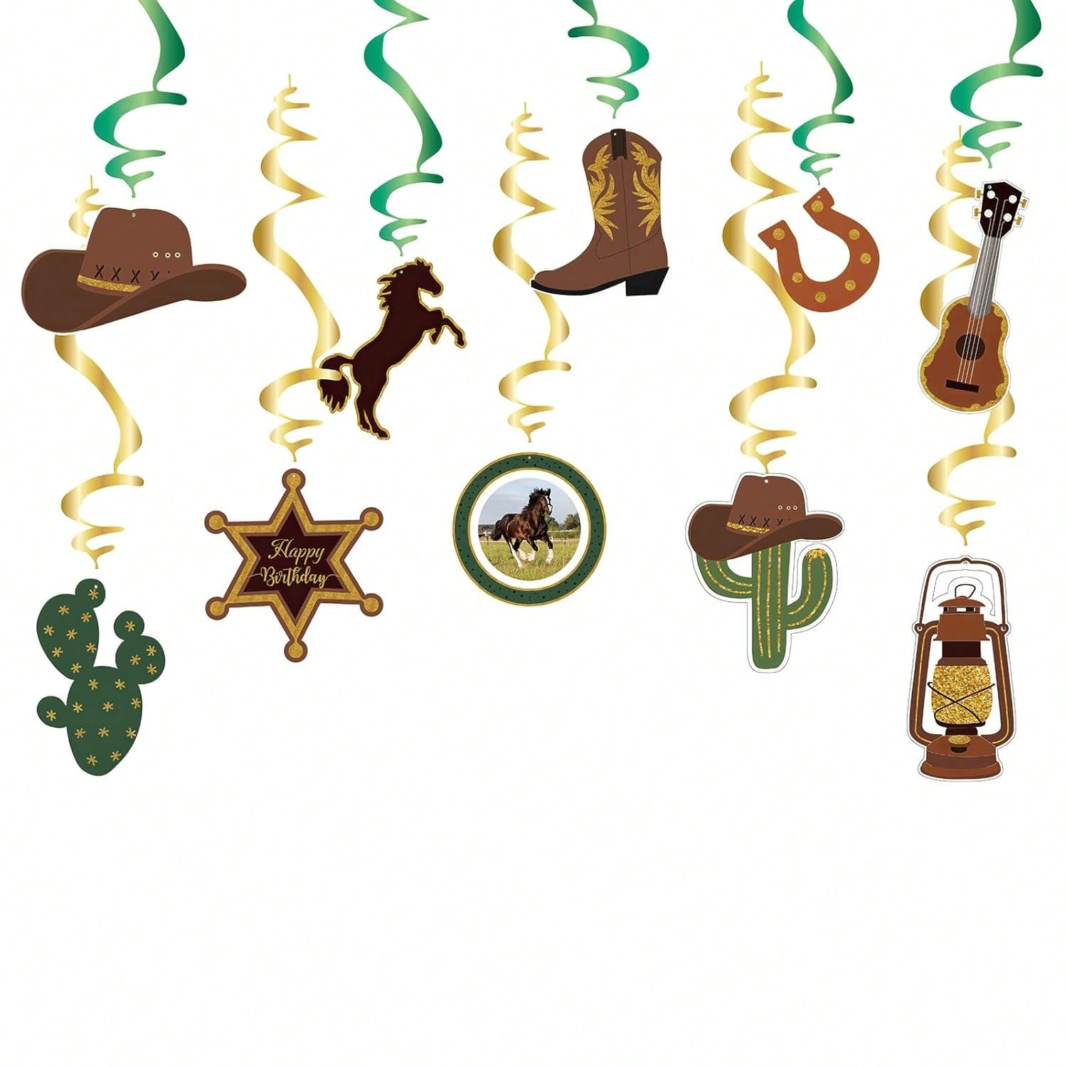 10pcs Western Cow Hanging Swirl Party Decorations Birthday Streamers