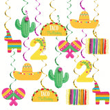 20pcs Taco Twosday Birthday Hanging Swirl Decorations Mexican Fiesta Party