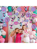 24pcs Cheerleading Hanging Swirls Hot Pink and Blue Party Decor