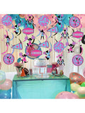 24pcs Cheerleading Hanging Swirls Hot Pink and Blue Party Decor