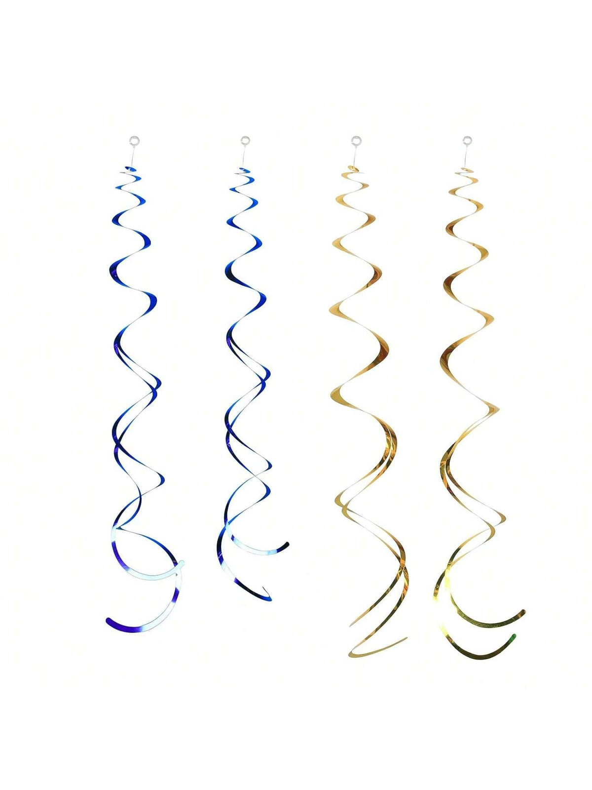 Navy & Gold Hanging Swirls 24pcs Birthday Wedding Party Decor