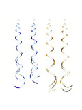 Navy & Gold Hanging Swirls 24pcs Birthday Wedding Party Decor