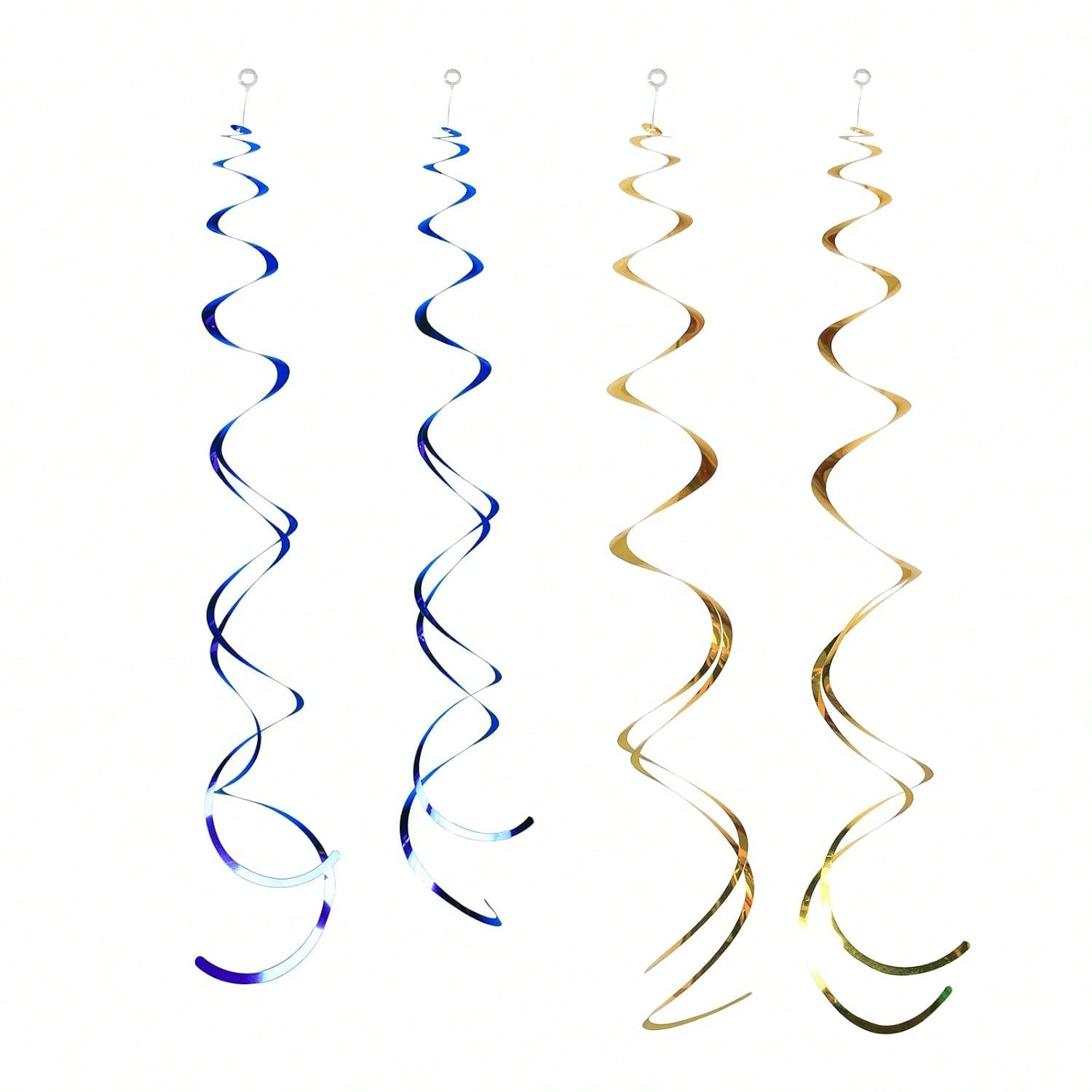 Navy & Gold Hanging Swirls 24pcs Birthday Wedding Party Decor