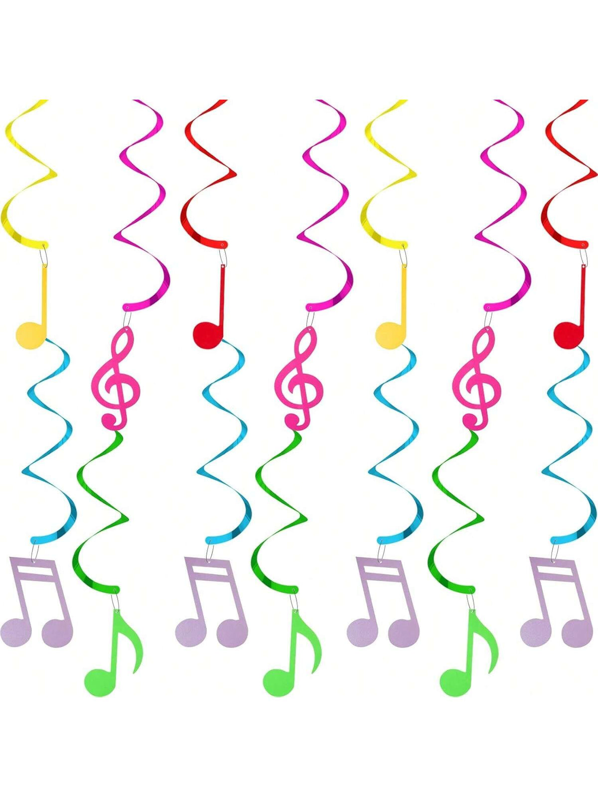 25pcs Musical Note Hanging Swirl Party Decorations Multicolor