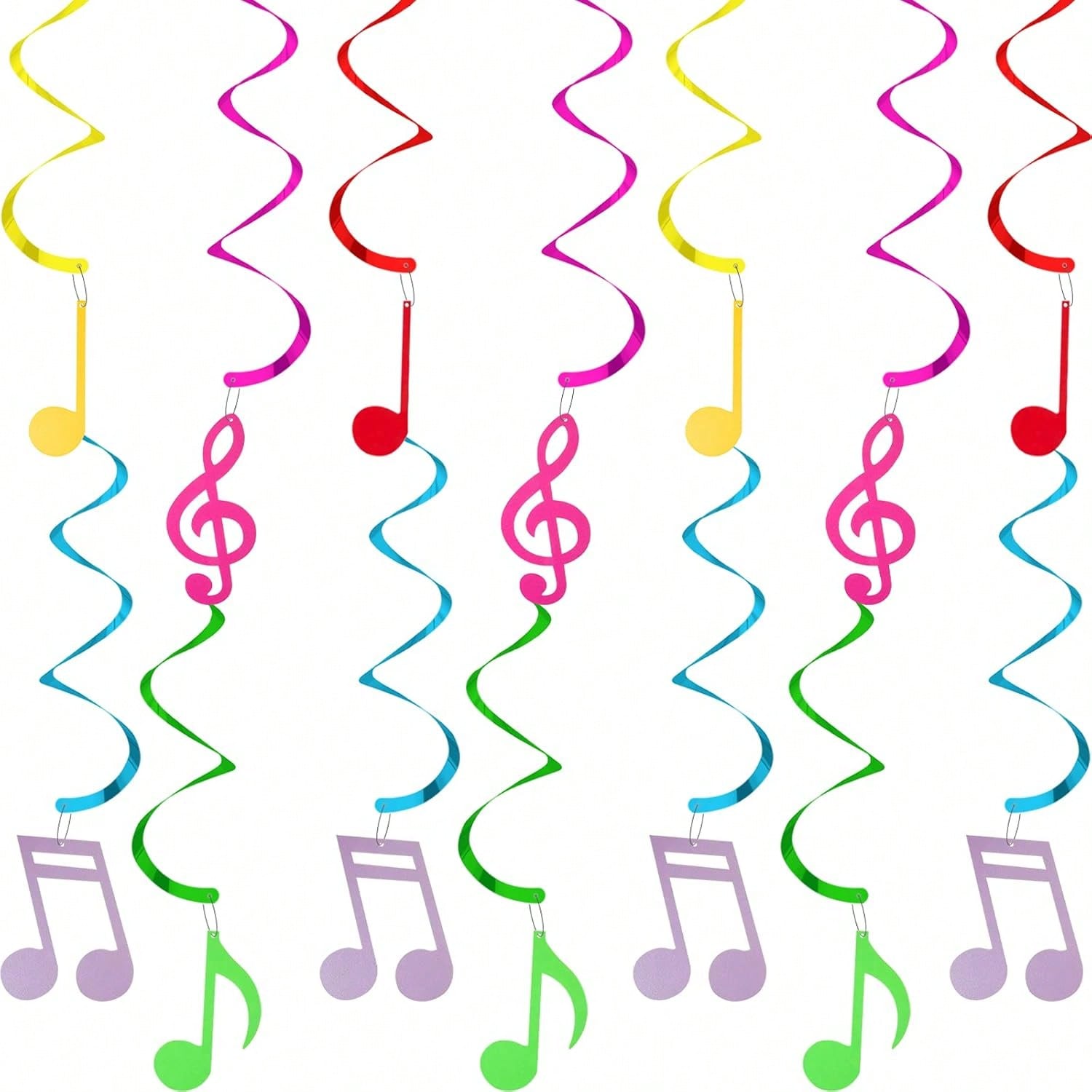 25pcs Musical Note Hanging Swirl Party Decorations Multicolor