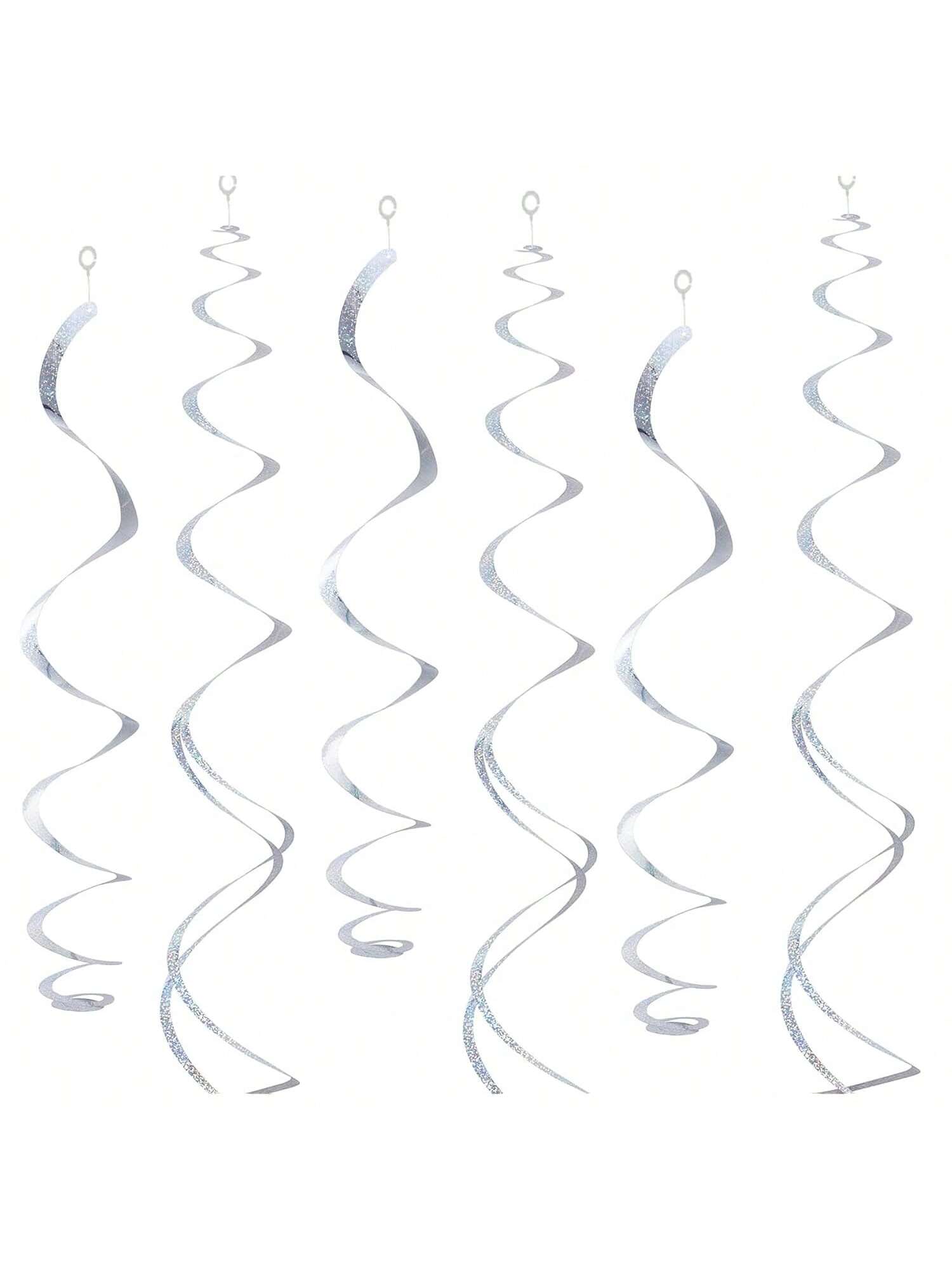 30PCS Silver Hanging Swirls 26 Inch Ceiling Party Decorations