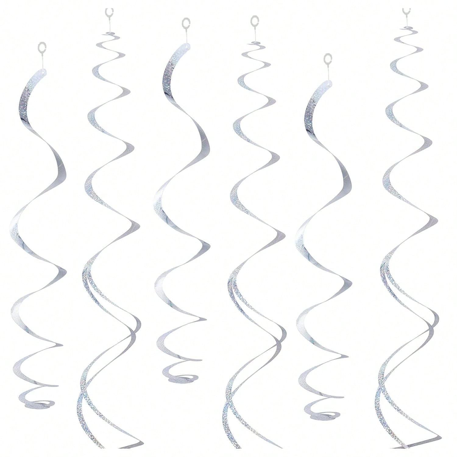 30PCS Silver Hanging Swirls 26 Inch Ceiling Party Decorations