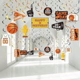 30pcs Basketball Hanging Swirl Decorations Sports Theme Party Supplies