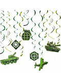 Camouflage Hanging Swirls 30pcs Military Theme Party Decor