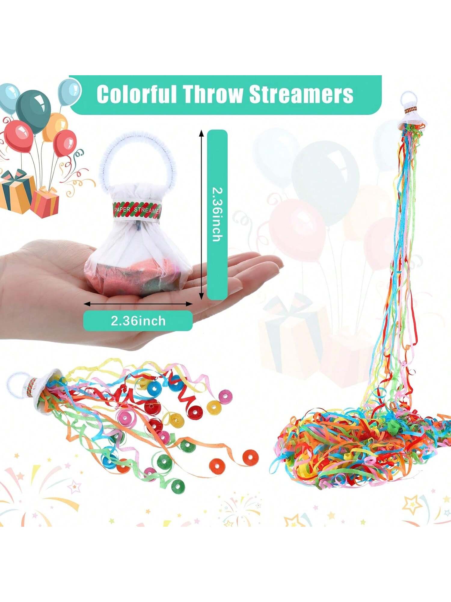 30pcs White Hand Throw Streamers No-Mess Confetti for Parties