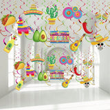 Mexican Fiesta Hanging Swirls 30pcs Cinco de Mayo Party Decor