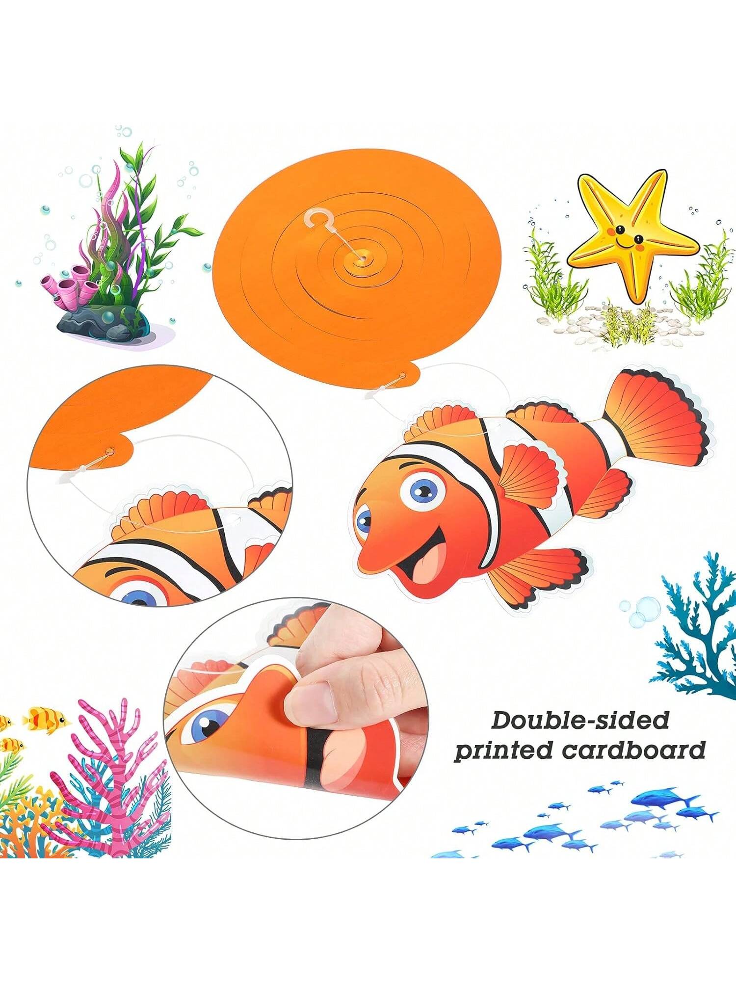 30PCS Sea Animals Hanging Swirls for Under the Sea & Mermaid Parties
