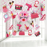 Spa Day Hanging Swirls 30pcs Makeup & Nail Party Ceiling Decor