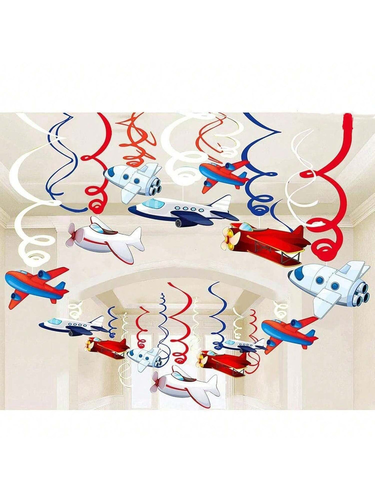 30PCS Airplane Hanging Swirls Party Decorations Birthday & Shower