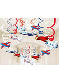 30PCS Airplane Hanging Swirls Party Decorations Birthday & Shower