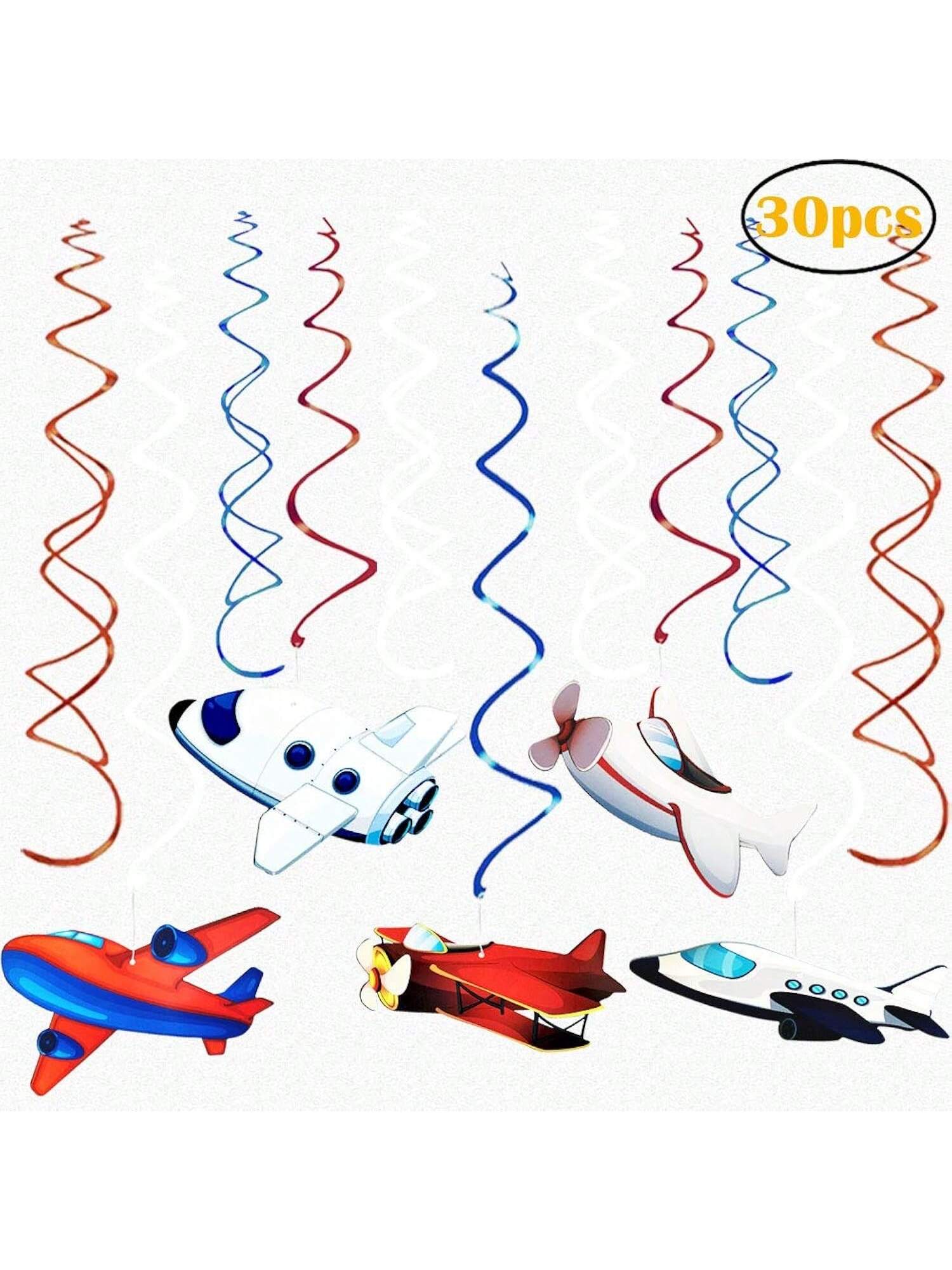 30PCS Airplane Hanging Swirls Party Decorations Birthday & Shower