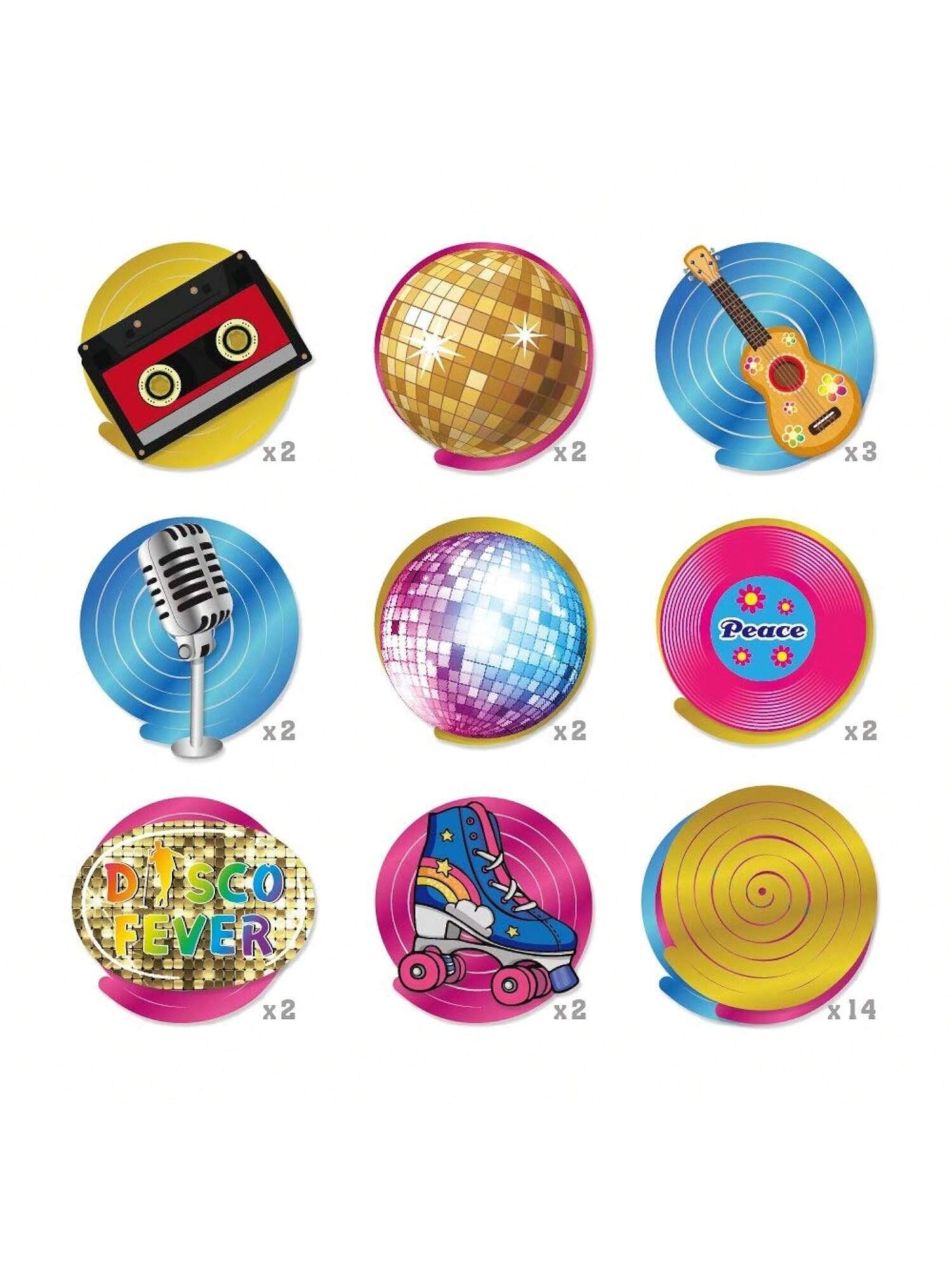 30PCS Disco Hanging Swirl Decorations Retro Party Supplies for Birthday Shower