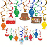 Gone Fishing Party Decorations 30 pcs Hanging Swirls Little Fisherman Birthday
