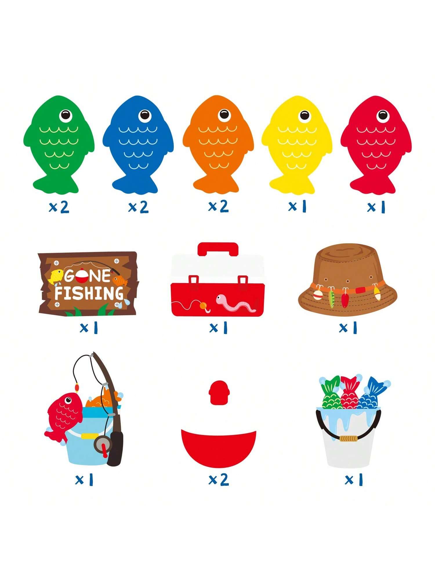 Gone Fishing Party Decorations 30 pcs Hanging Swirls Little Fisherman Birthday