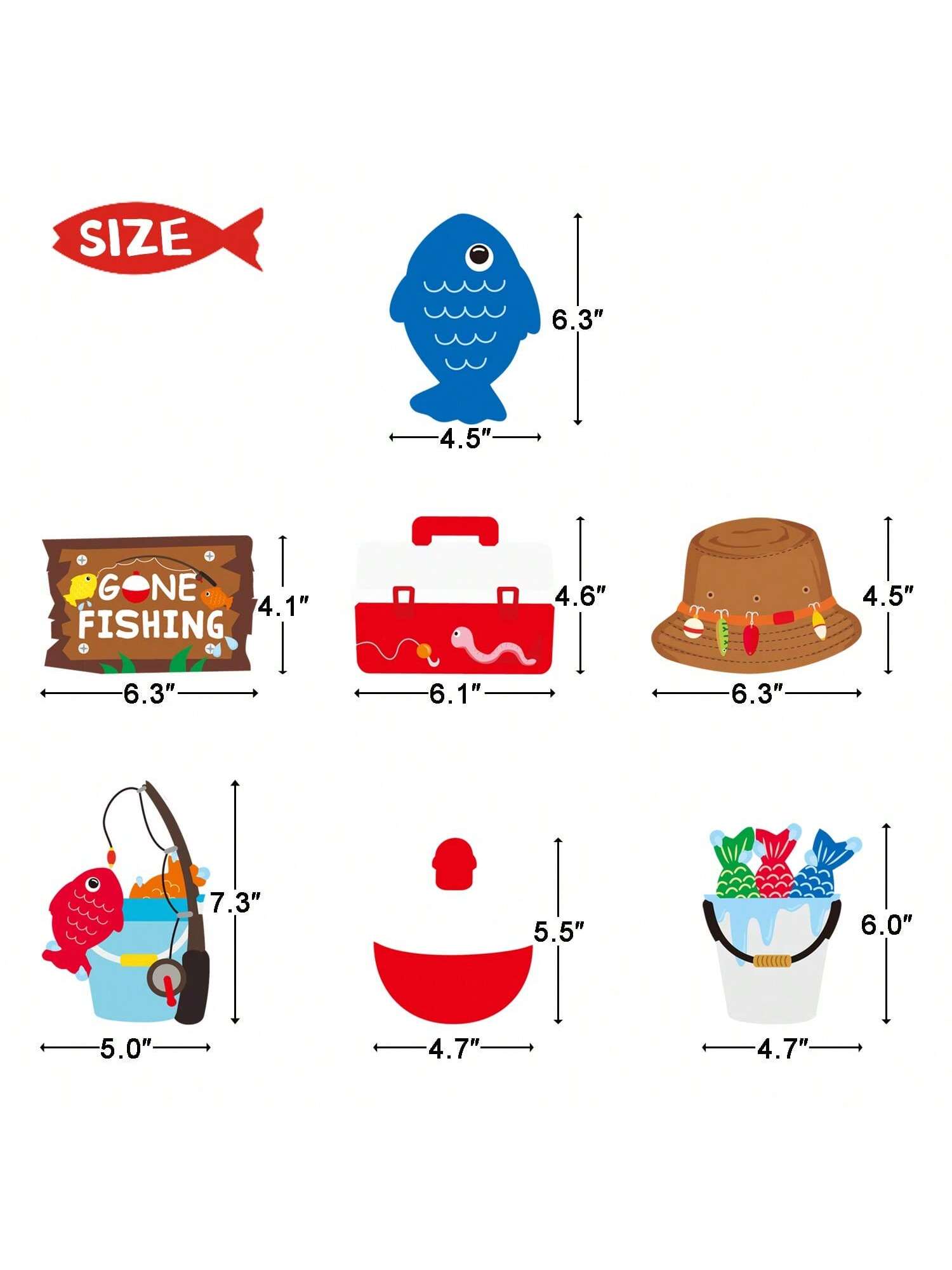 Gone Fishing Party Decorations 30 pcs Hanging Swirls Little Fisherman Birthday