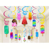 30PCS Ice Cream Hanging Swirls Summer Birthday and Baby Shower Decor