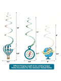 30PCS Travel Themed Hanging Swirls Adventure Bon Voyage Party Decor