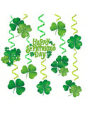 30PCS Lucky Irish Shamrock Hanging Foil Swirl Party Decorations