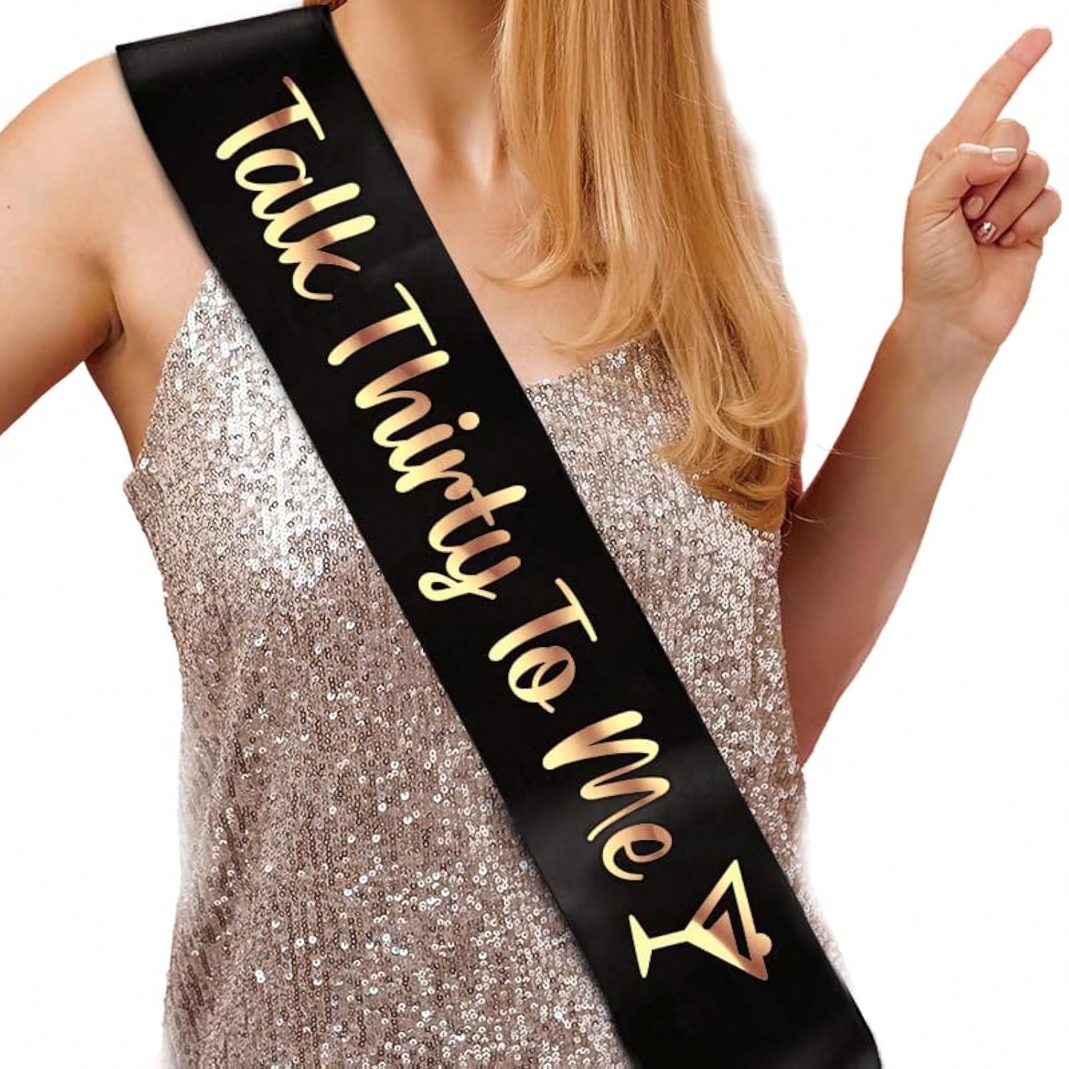 30Th Birthday Party Decorations Talk Thirty To Me Black Sash With Rose Gold Letters