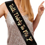 30Th Birthday Party Decorations Talk Thirty To Me Black Sash With Rose Gold Letters