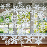 36 Pcs Snowflake Hanging Swirls For New Year Christmas Winter Party Decorations -