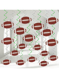 48-Piece Football Party Hanging Swirls and Sports Decor for Birthday and Events