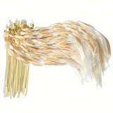 50pc Champagne Lace Ribbon Wands with Bells Party Favors Streamers