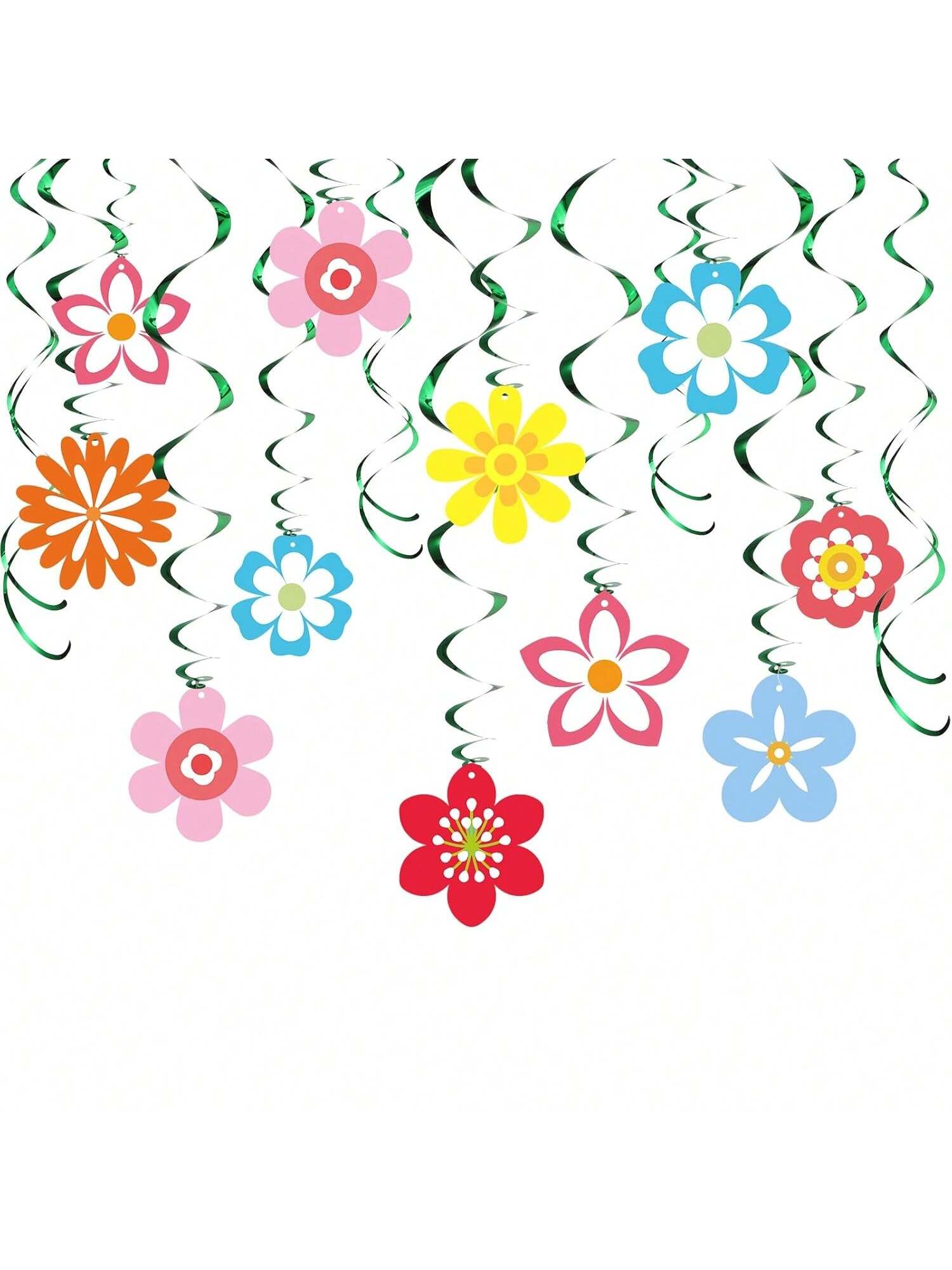 54PCS Summer Flower Hanging Decorations 4x6 Inch for Parties & Showers