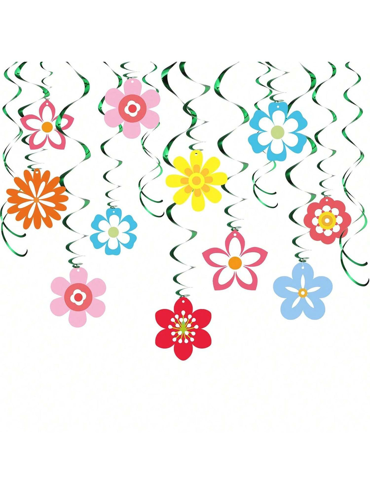 54PCS Summer Flower Hanging Decorations 4x6 Inch for Parties & Showers