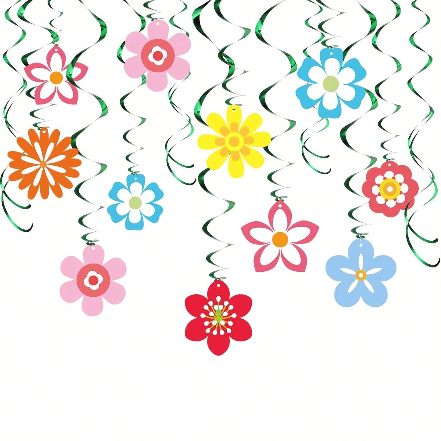 54PCS Summer Flower Hanging Decorations 4x6 Inch for Parties & Showers