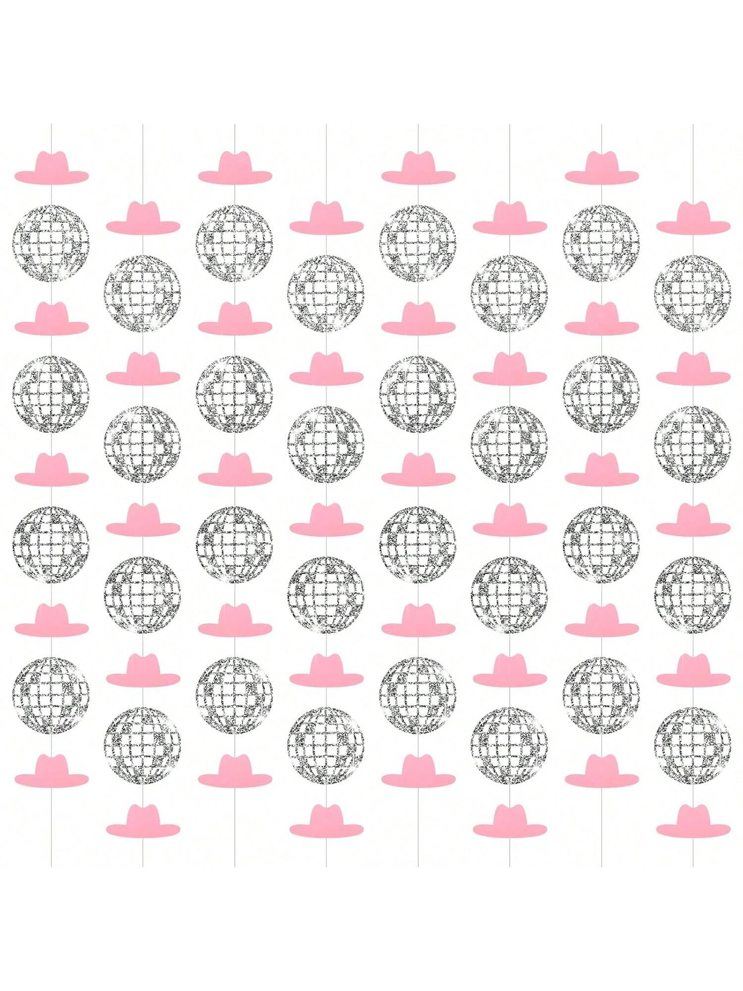 Cow Bachelorette Party Decorations 8pcs Disco Ball Western Pink Party Decor