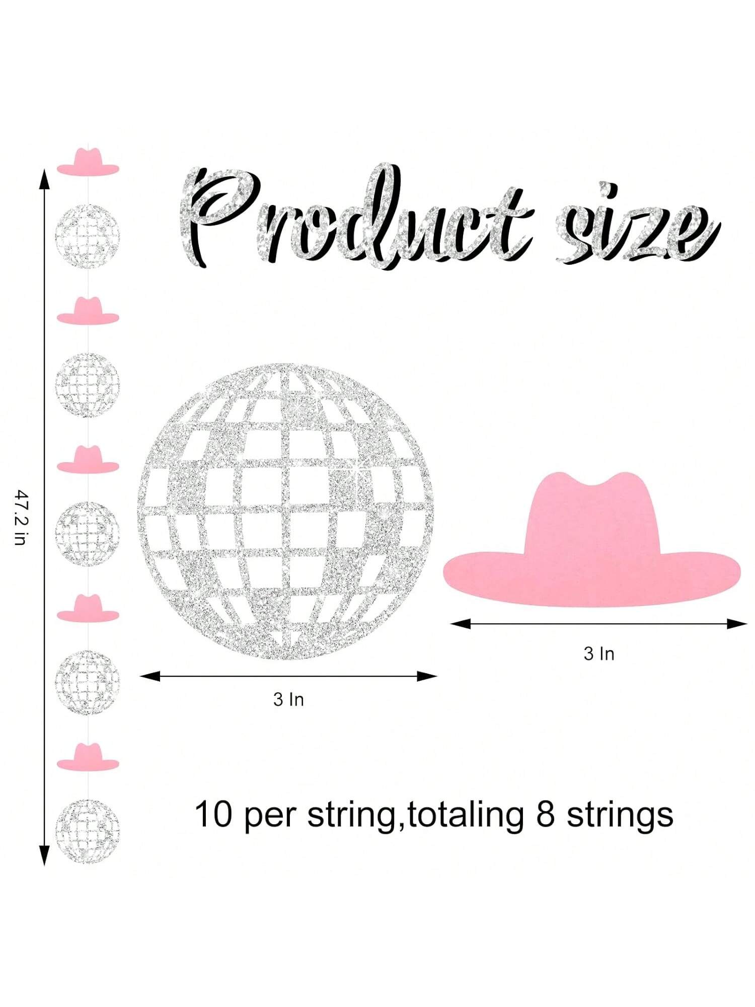 Cow Bachelorette Party Decorations 8pcs Disco Ball Western Pink Party Decor