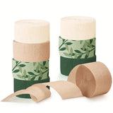 8 Rolls Olive Green Crepe Paper Streamers 82ft for Party DIY Decorations
