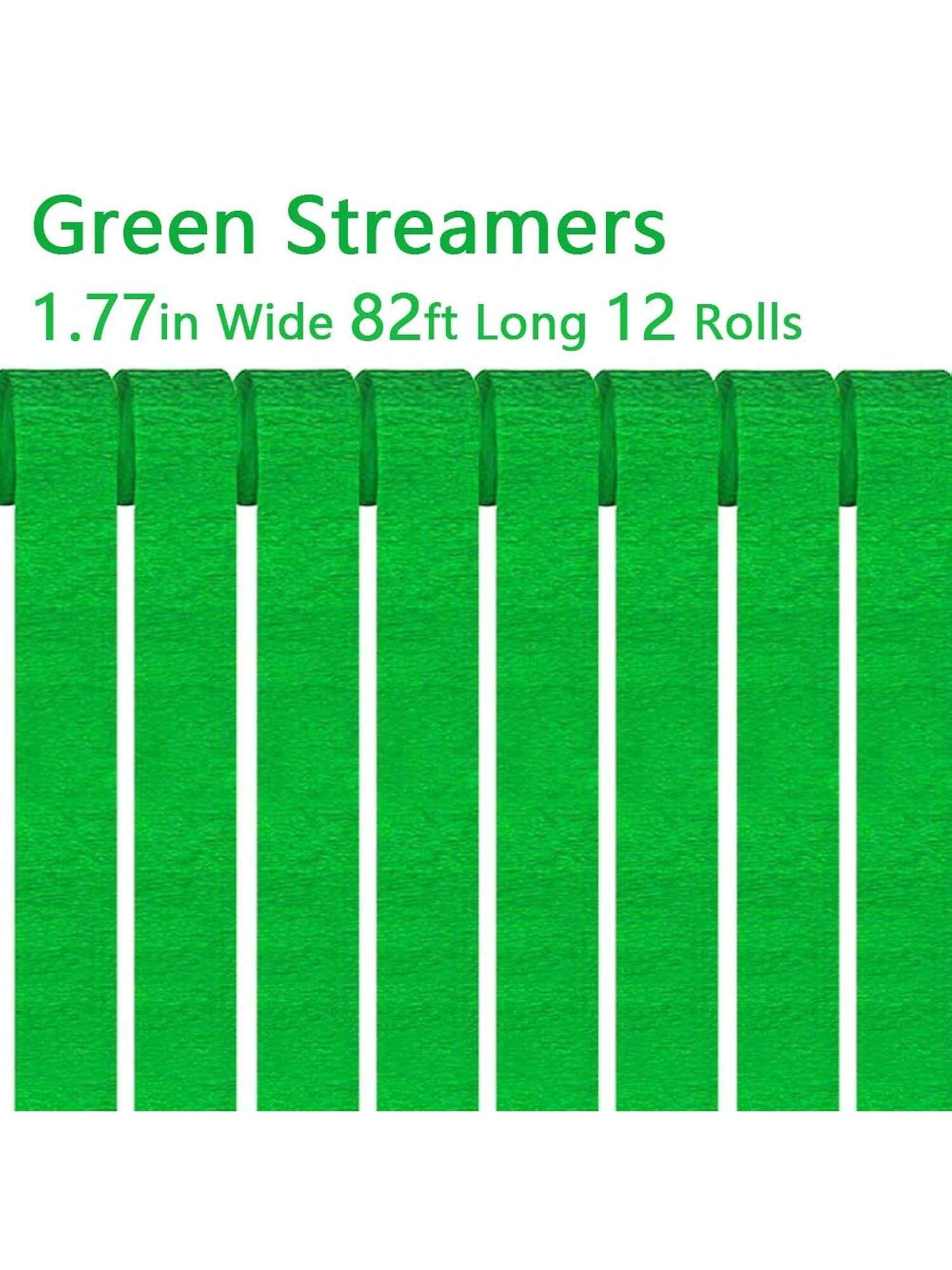 81 Feet Green Party Streamers6 Rolls Green Crepe Paper Streamers Decorations