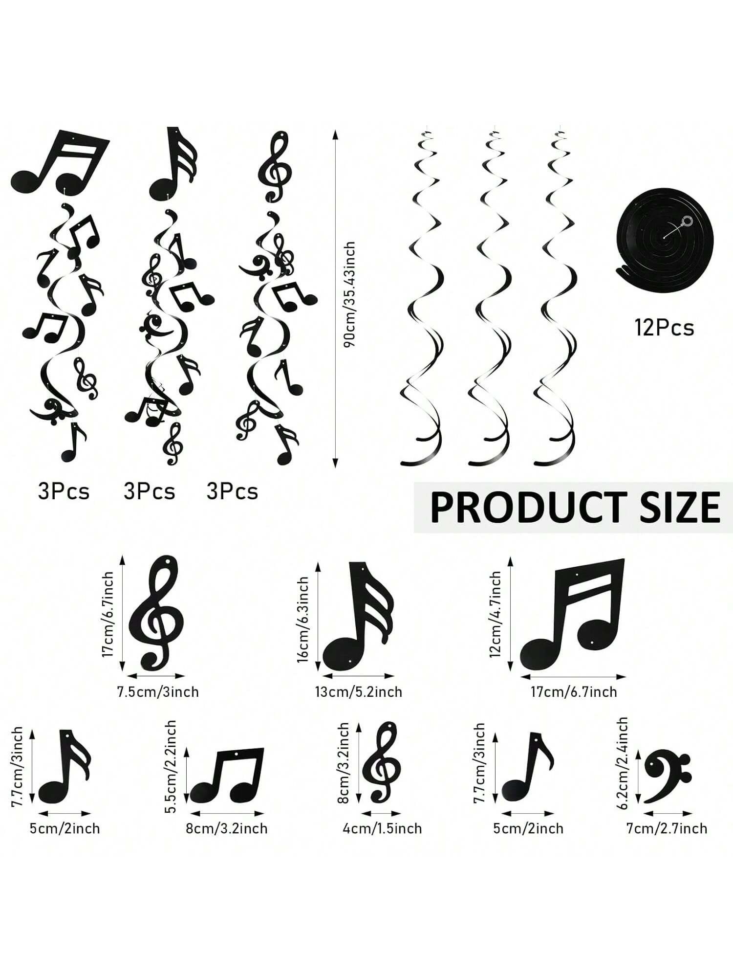 84 pcs Music Notes Hanging Swirl Party Decorations for Birthday Wedding Shower