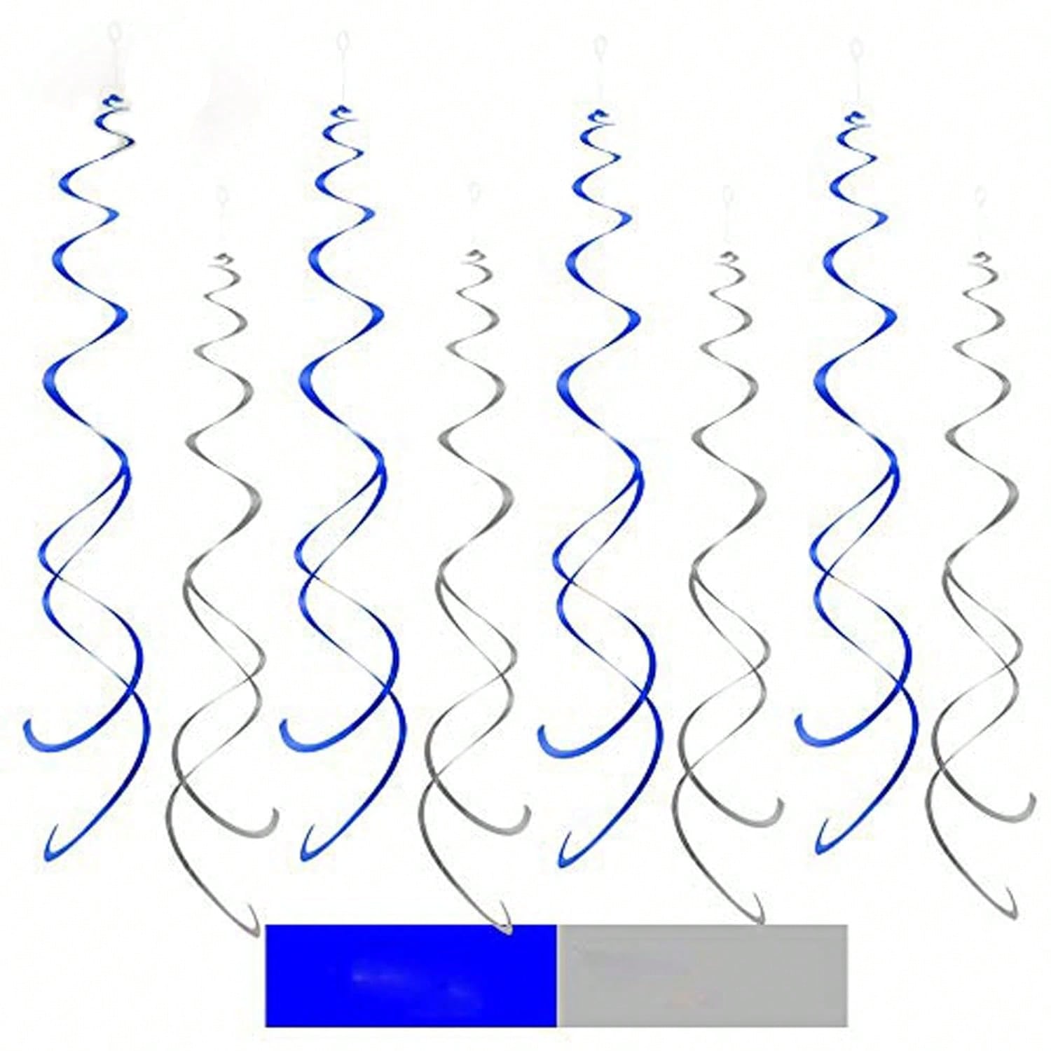 Blue & Silver Party Hanging Swirls 20pcs Ceiling Decor