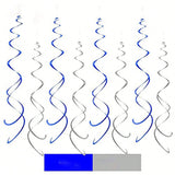 Blue & Silver Party Hanging Swirls 20pcs Ceiling Decor