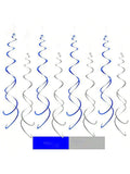 Blue & Silver Party Hanging Swirls 20pcs Ceiling Decor