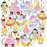 48PCS Hanging Ice Cream Swirl Decorations for Birthday Shower and Party